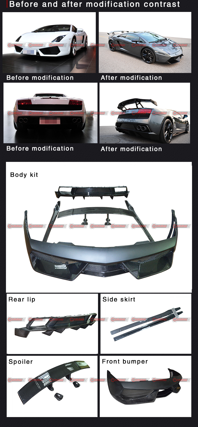 kit carrosserie lambroghini gallardo dmc