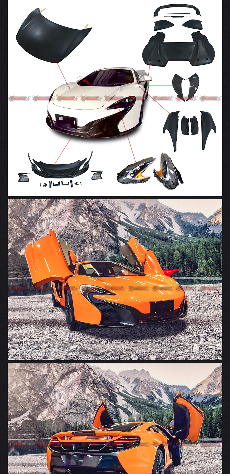 kit carrosserie mclaren mp4 mise &agrave; niveau 650s