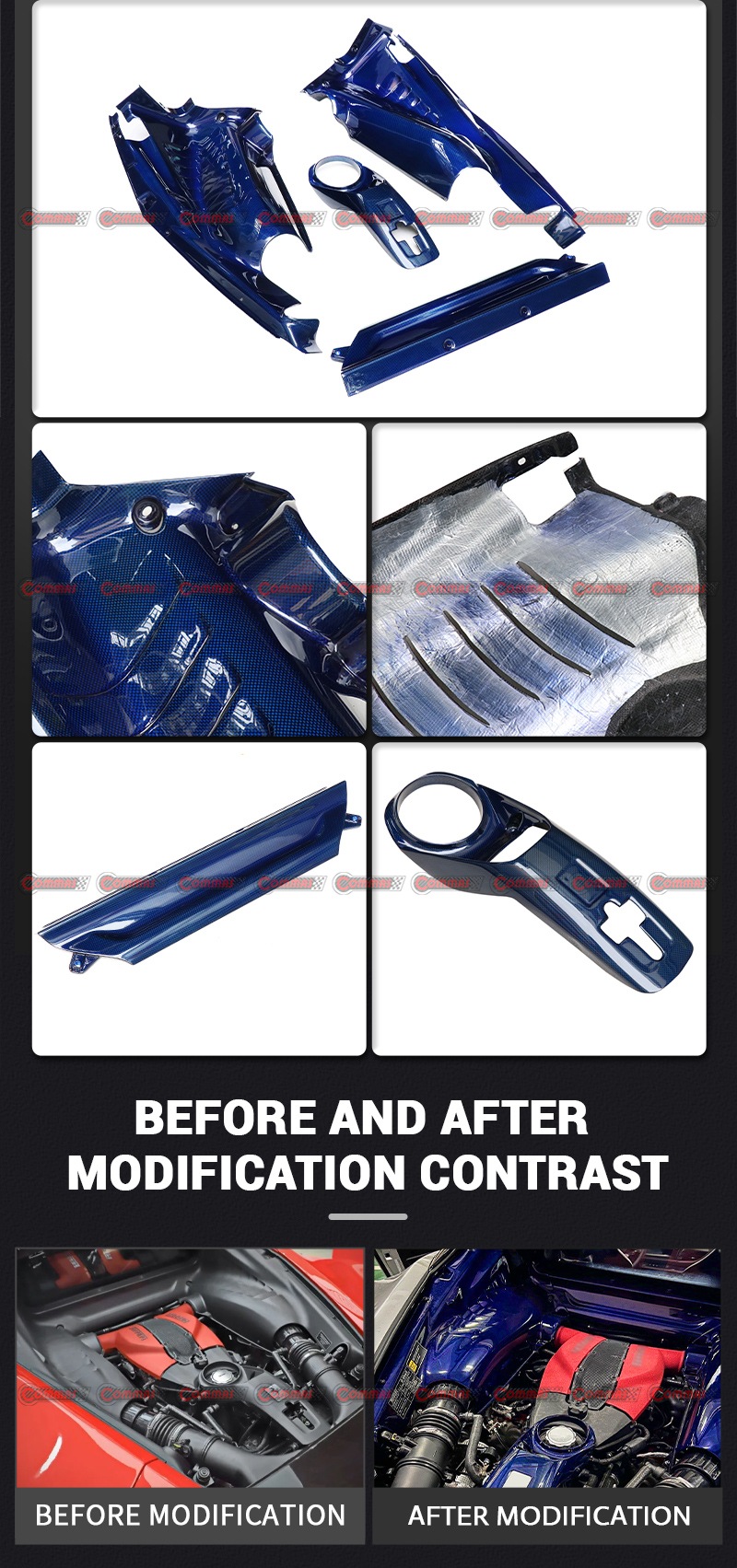 capot moteur ferrari f8