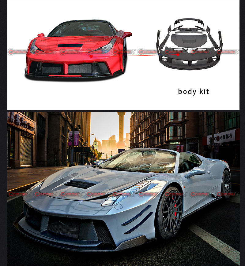 Kits de carrosserie de conception ant&eacute;rieure pour Ferrari 458