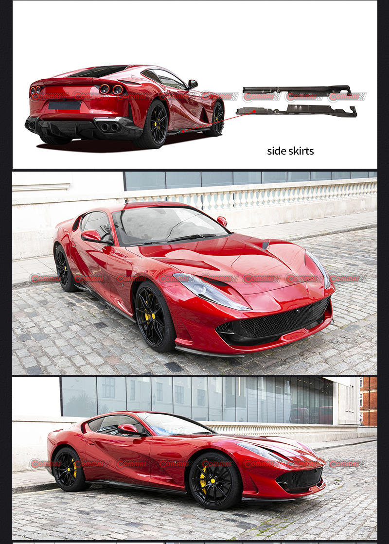 Jupes lat&eacute;rales pour Ferrari 812