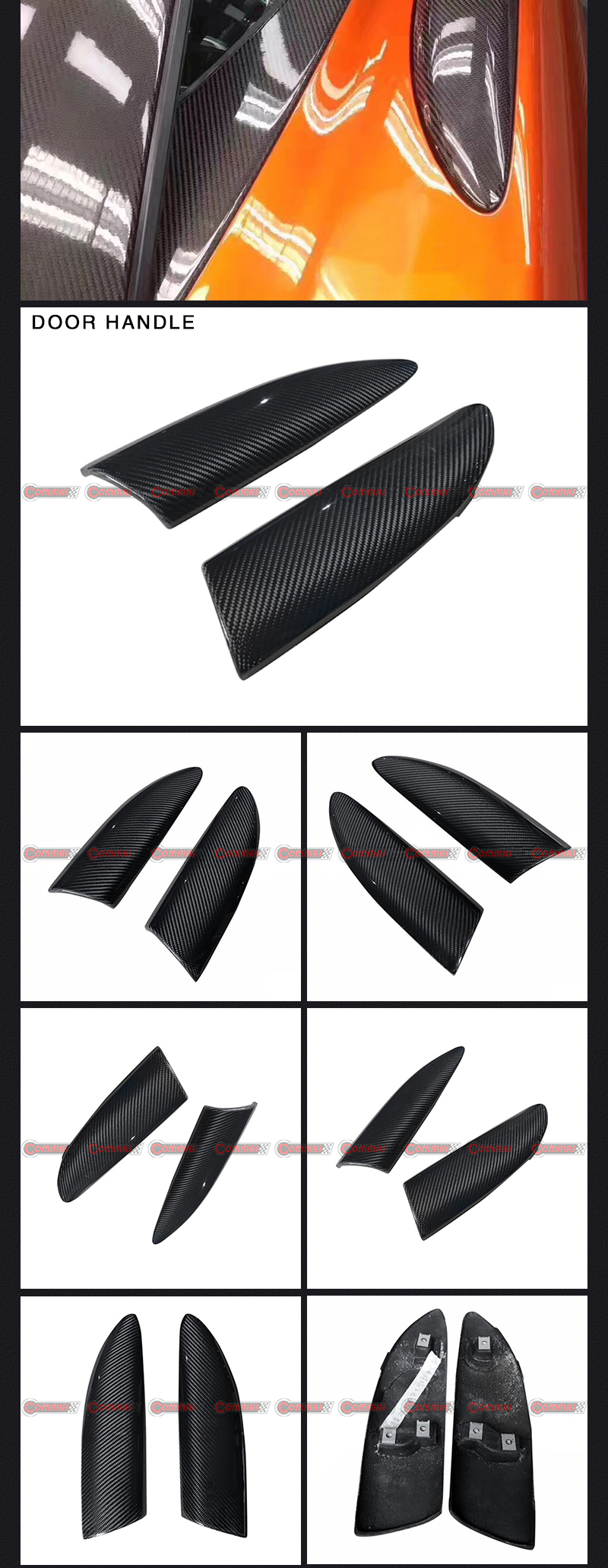 poign&eacute;es de porte en fibre de carbone mclaren