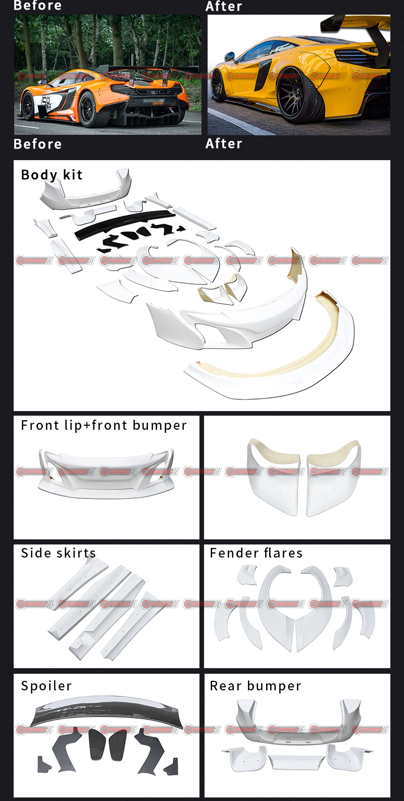kit carrosserie mclaren 650s lb