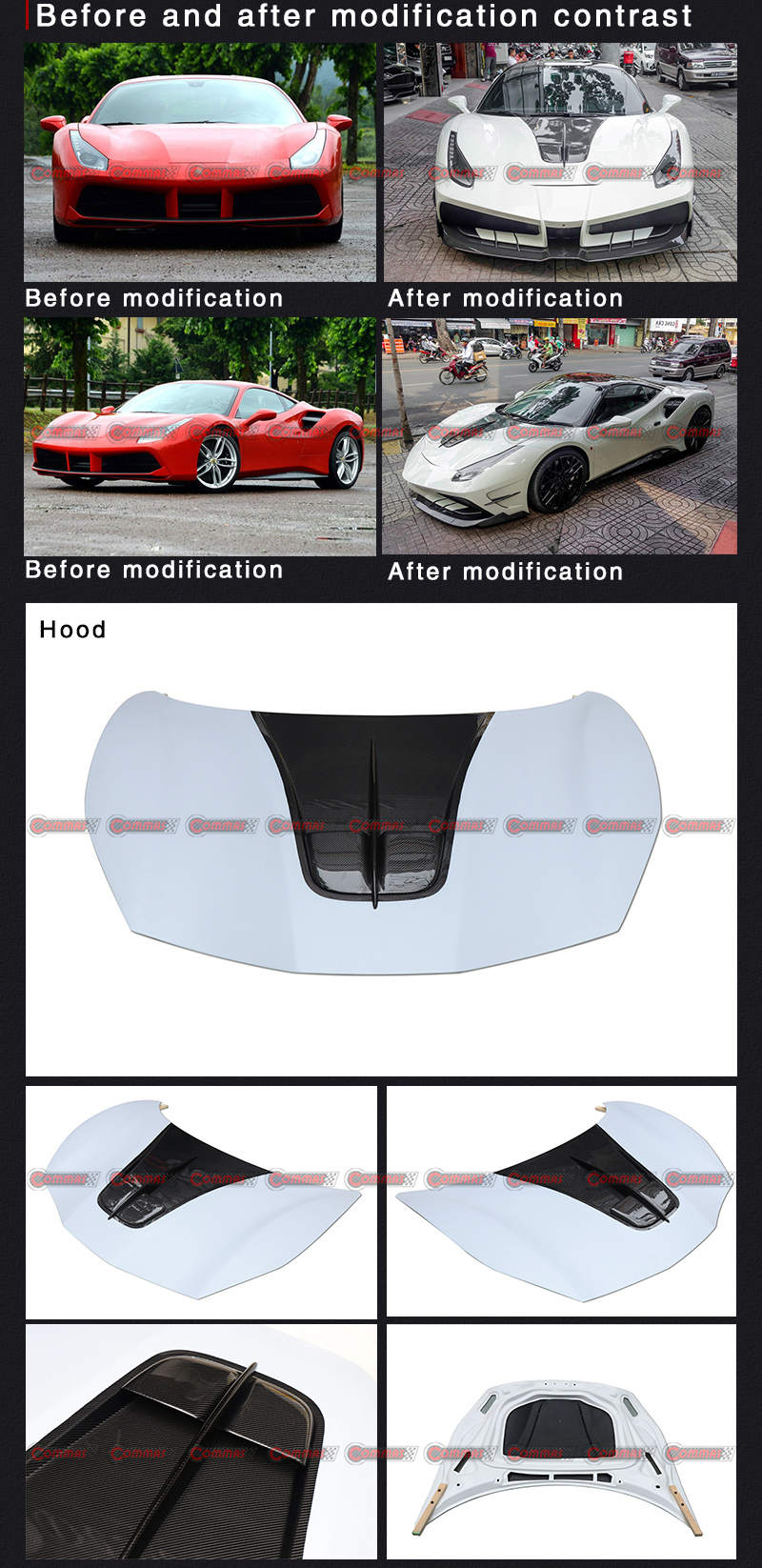 couvercle moteur misha f488 gtb