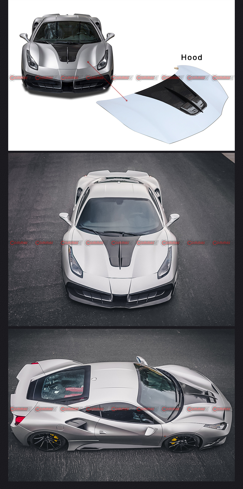 Ferrari 488 GTB Misha capot moteur