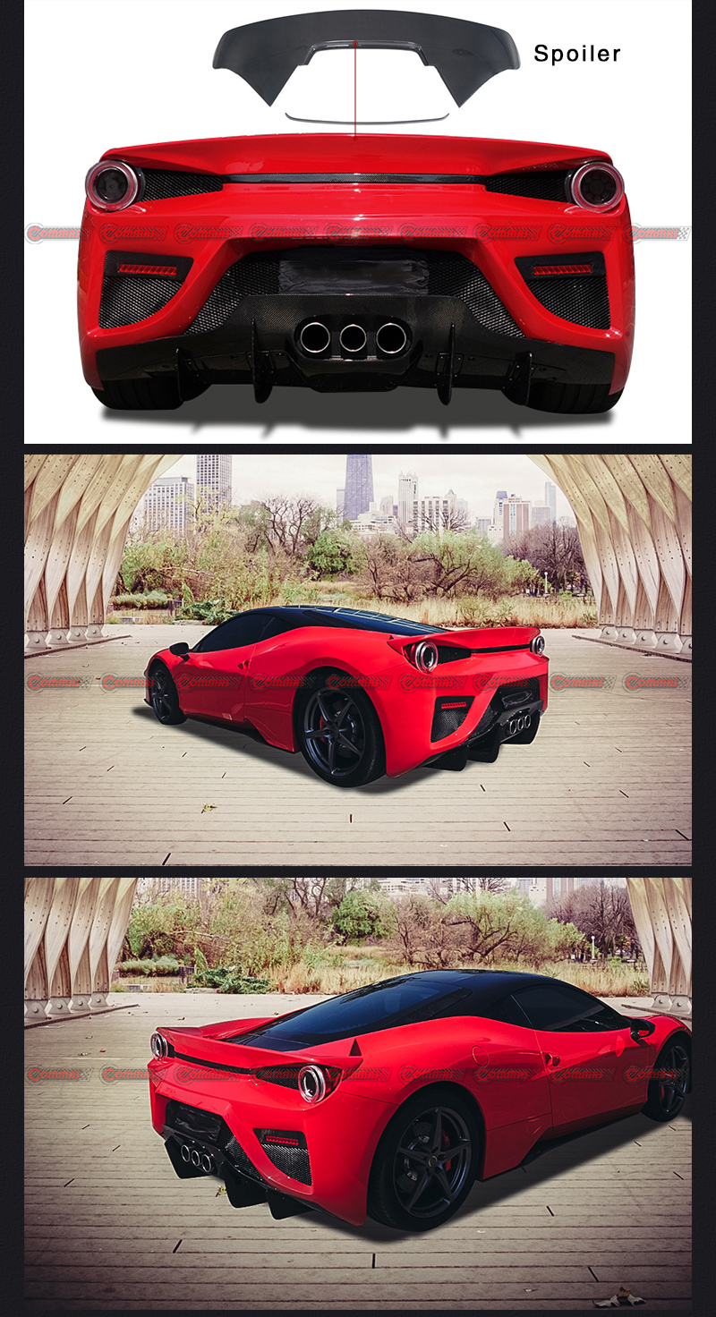 Ferrari 458 voiles noires aile arri&egrave;re