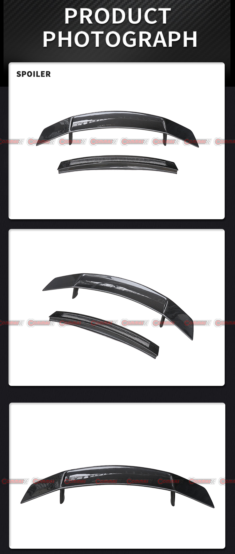 Aileron arri&egrave;re en fibre de carbone s&egrave;che Audi R8