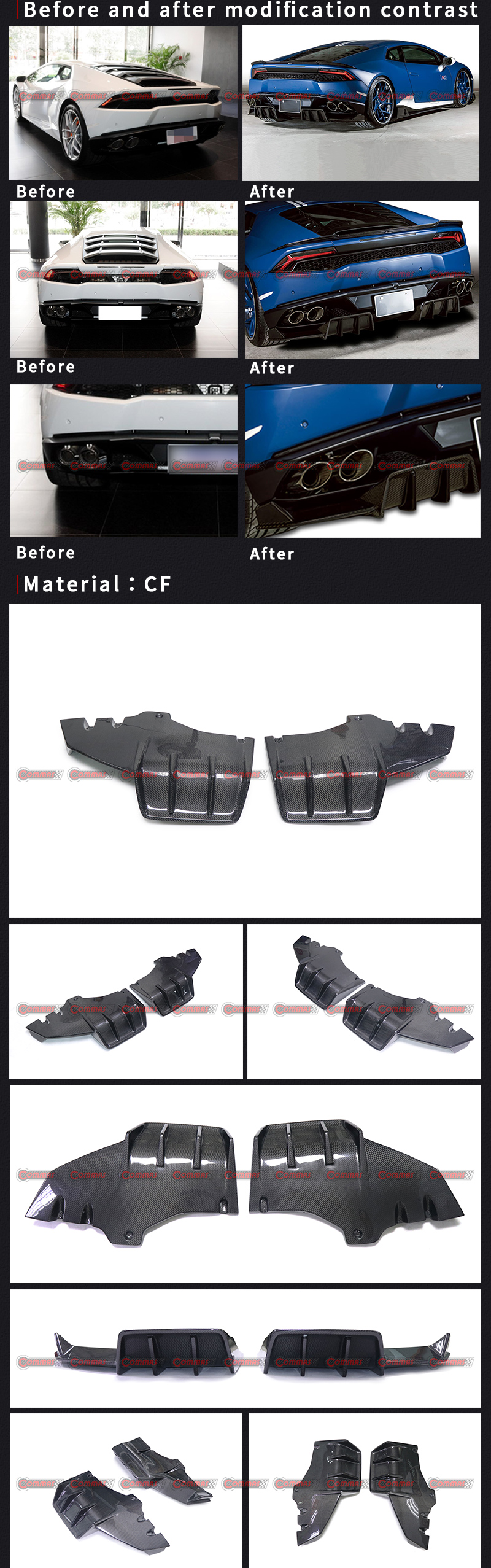 pare-chocs arri&egrave;re Rowen pour Lambroghini Huracan