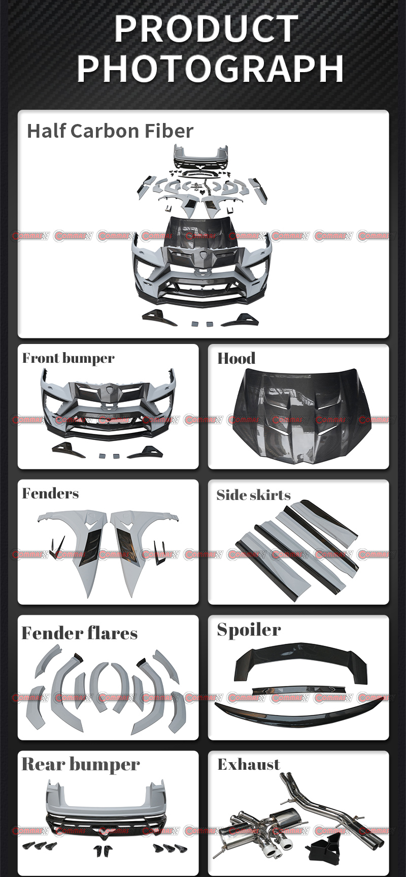 Kit carrosserie en fibre de carbone Lamborghini URUS