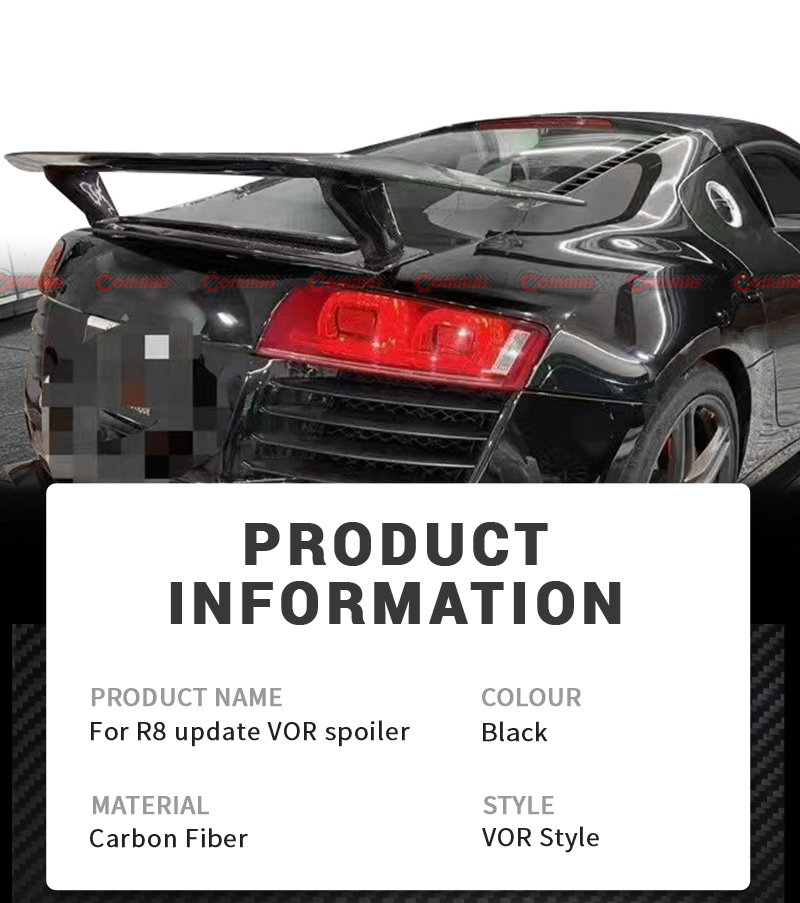 Aileron arri&egrave;re en fibre de carbone s&egrave;che Audi R8