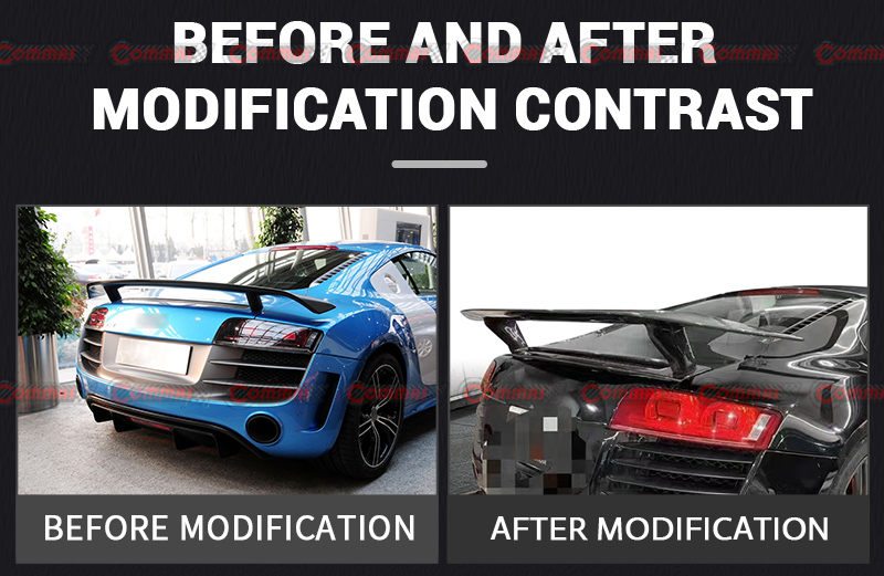 Aileron arri&egrave;re en fibre de carbone s&egrave;che Audi R8