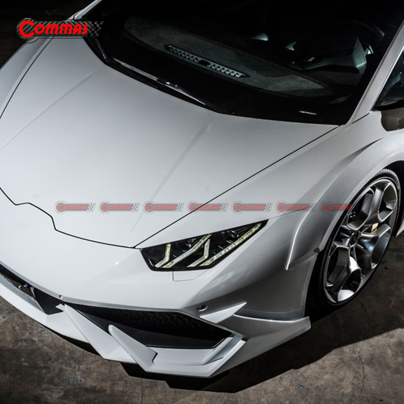 Protecteur de fusées éclairantes latérales de roue large de voiture de matériel de fibre de verre pour Lamborghini Huracan LP610 LP580