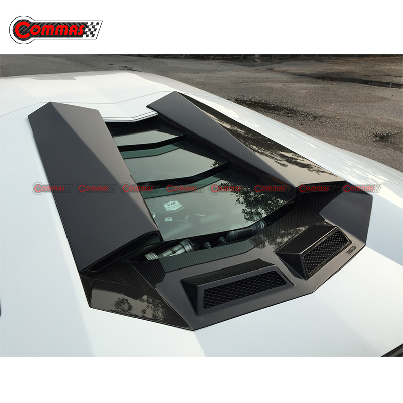 Évents d'admission d'air de capot de moteur en Fiber de carbone de Style Novitec pour Lamborghini Aventador 